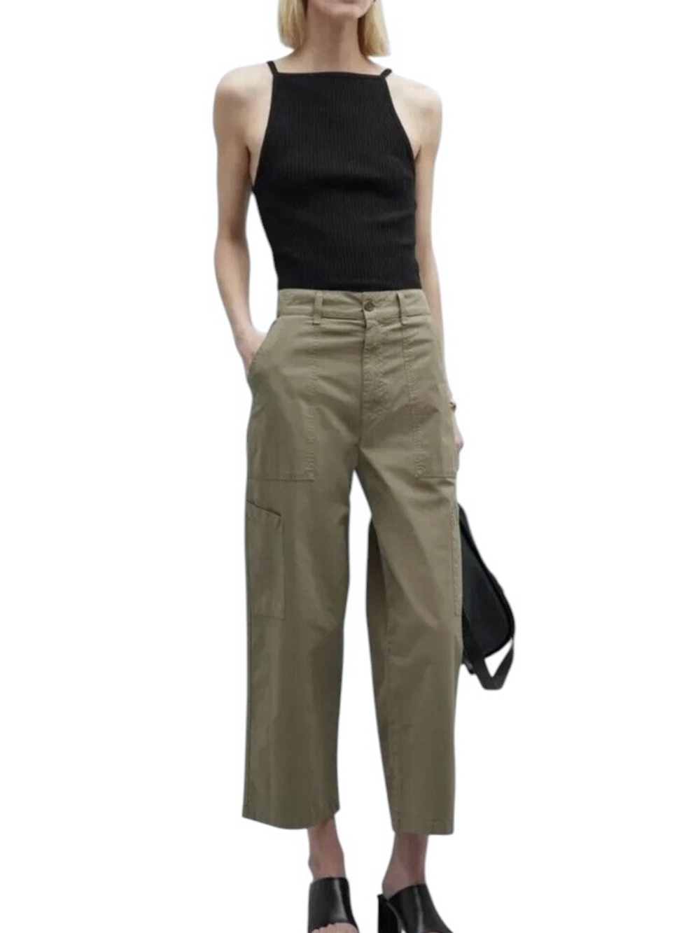 AGOLDE Cotton Women's High Rise Daria Utility Pant Olive Green Size 28 - Picture 13 of 14